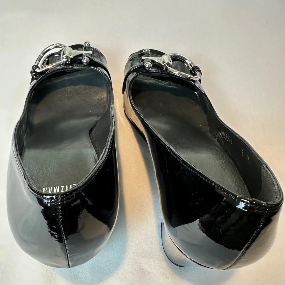 Stuart Weitzman Black Patent leather Wedges 8 - Picture 6 of 9
